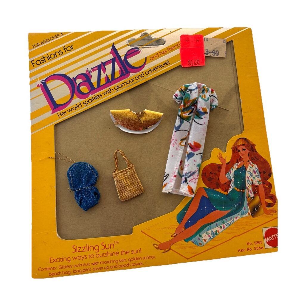 Vintage 1981 Mattel Fashions For Dazzle Dolls Sizzling Sun 5366 Clothing